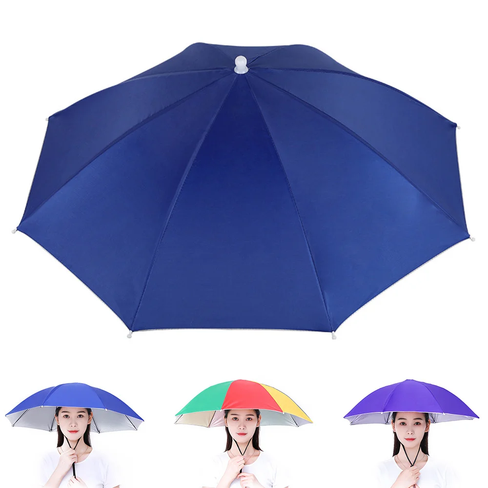 

Hot Umbrella Hat Hands-Free Umbrella Cap with Adjustable Drawstring Outdoor Sunshade 69cm Diameter Sun Protection Fishing Hats