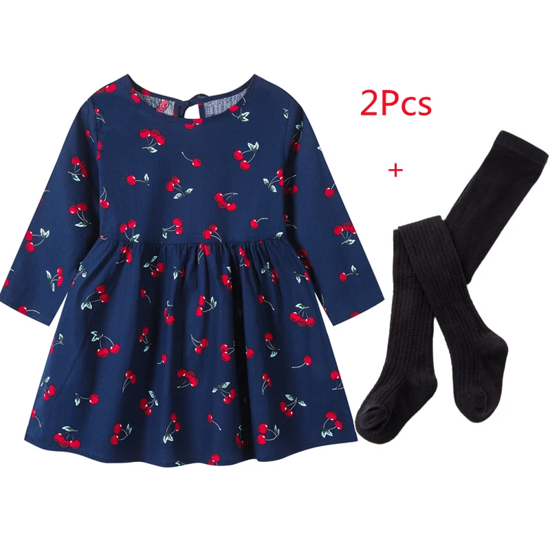 

Spring Fashion Long Sleeve Dress for Baby Girls Costumes Children Casual Clothing Toddler Girls Floral Princess Dress+Leggings
