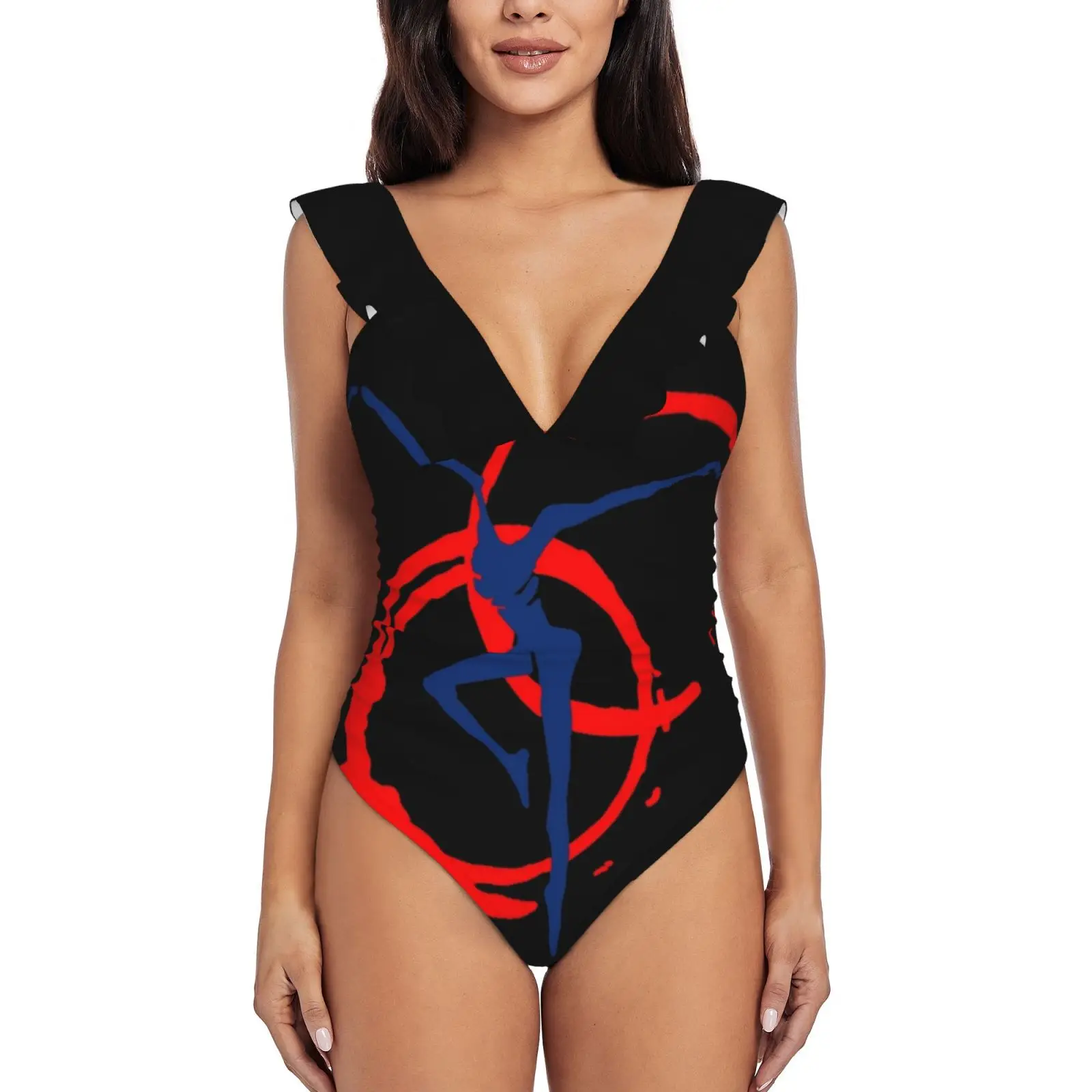 

# Dmblogo Цельный купальник с оборками на 25-ю годовщину, женский купальник, монокини с пуш-ап, сексуальный купальный костюм с принтом, группа Дей...