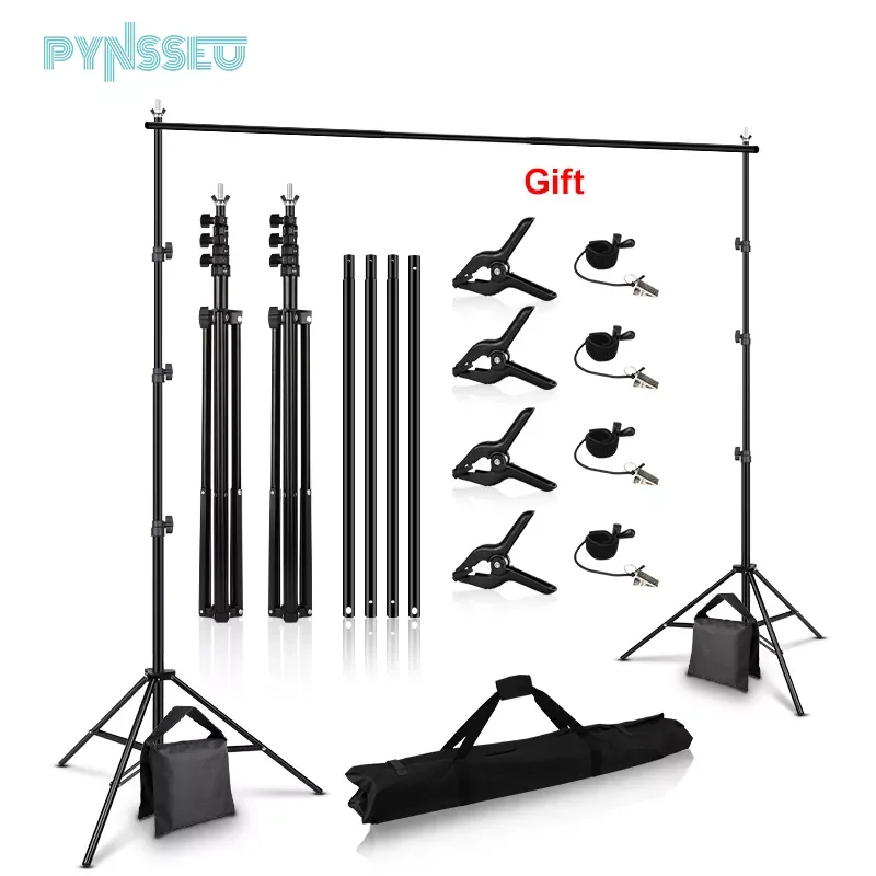 

PYNSSEU Photo Background Stand ,5 Size Adjustable Photography Muslin Background Support System with Carry Bag for Chroma Video
