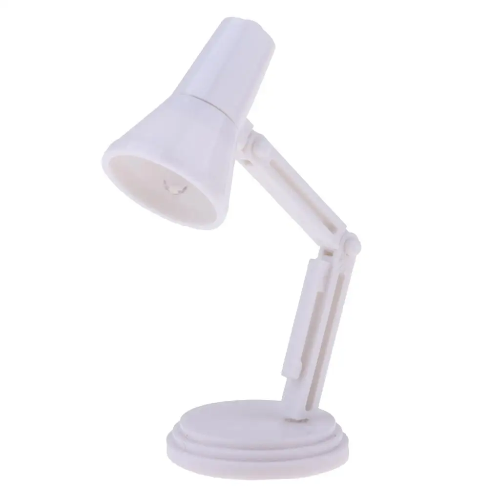 

3x1/6 Scale LED Desk Lamp Light Furniture for Dollhouse Accessory White