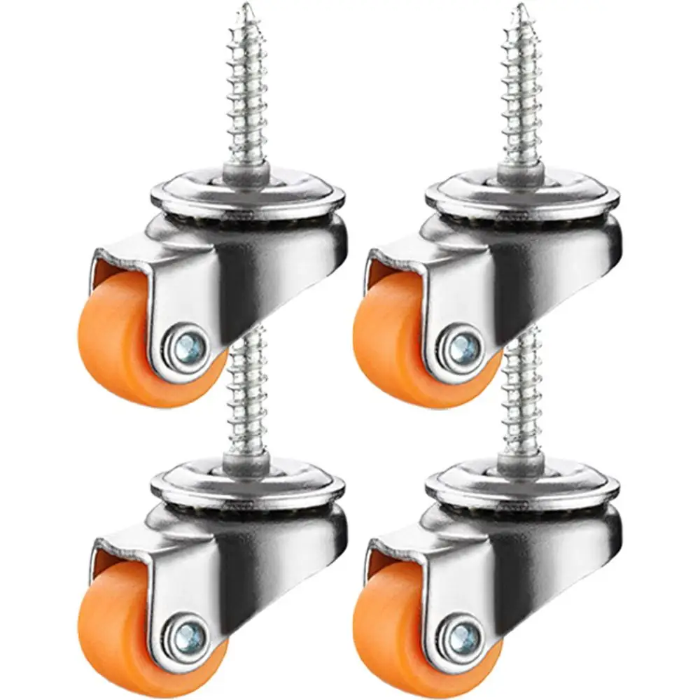 

0,5-дюймовые ролики, набор из 4 резиновых маленьких роликов для сверхмощных мебельных шкафов, мини-колеса, гладкое поворотное колесо без шума