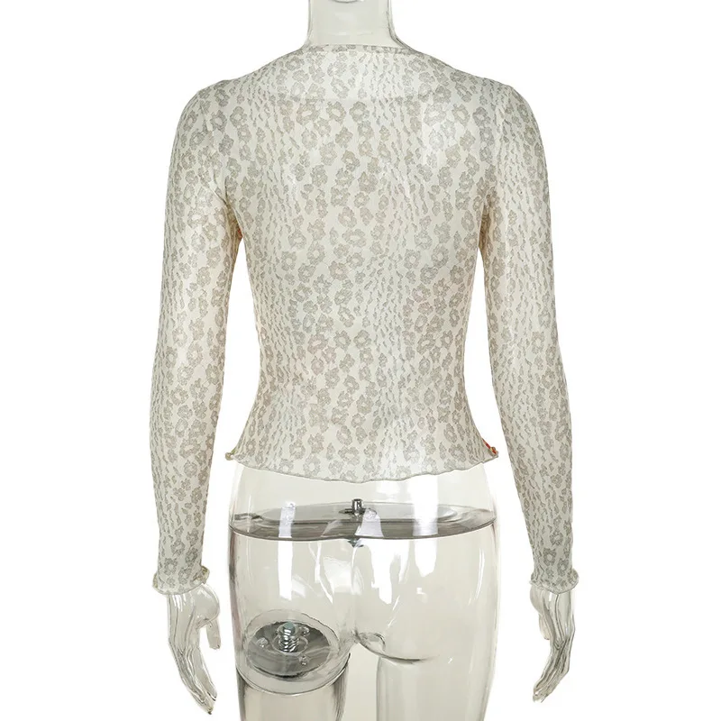 Sifreyr уличная утягивающая сетчатая футболка с принтом и круглым вырезом длинными