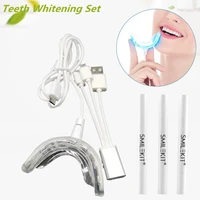 2pcs teeth whitening set 2ml peroxide dental gel smart led tooth whitening instrument led blue light whitening device equipment