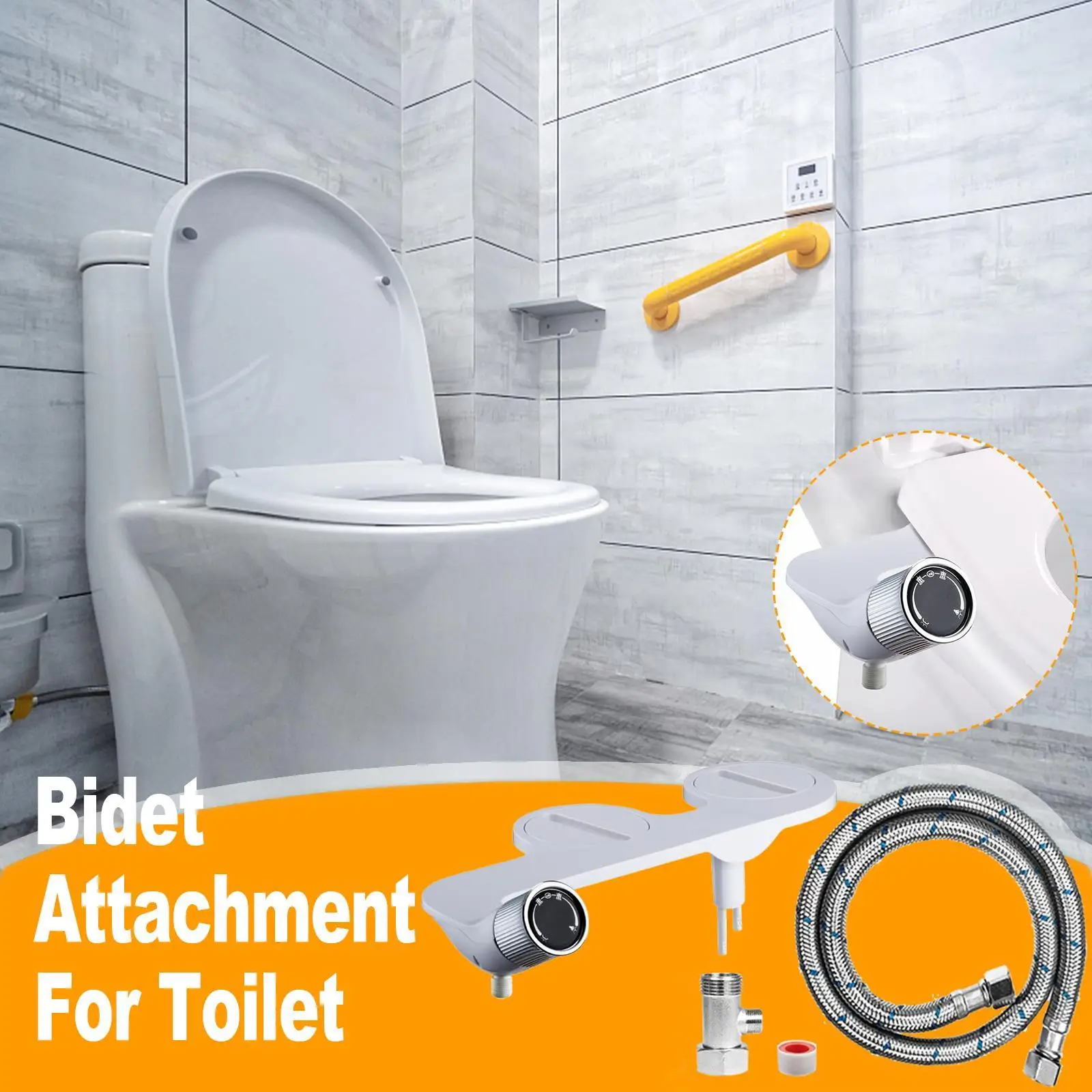 

Bidet Attachment For Toilet Self-Cleaning Nozzle Bidet Toilet Seat Attachment Adjustable Water Pressure Bathroom Hygienic S S0A6