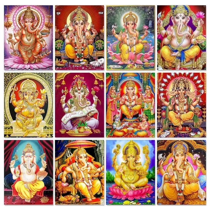 

GATYZTORY алмазная живопись 5D Сделай Сам полностью круглая квадратная Алмазная вышивка распродажа слон Бог Стразы мозаика домашний Декор подар...