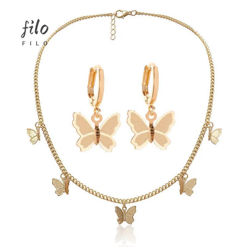 

Металлические серьги-бабочки ожерелье для женщин 2021 модные Висячие серьги необычные серьги Новогодний подарок для девочек и женщин