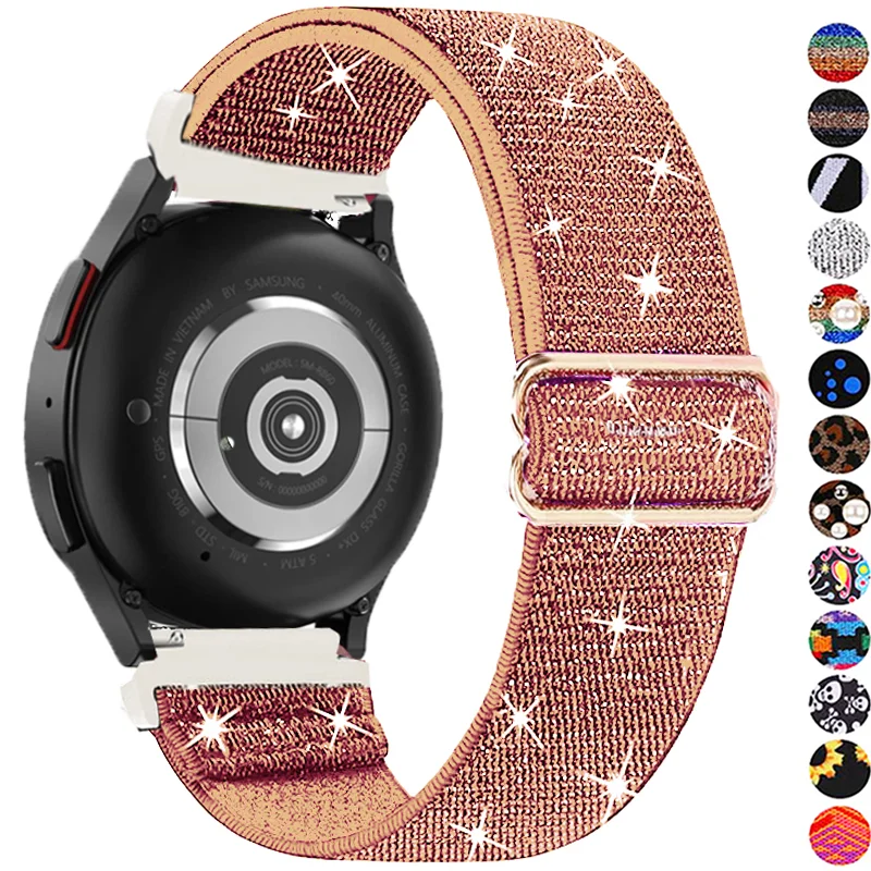 

Bohemian Strap For Samsung Galaxy Watch 5/pro/3/4/classic/Active 2 20mm/22mm Elastic Shiny Pride bracelet Huawei GT 3-2-2e band