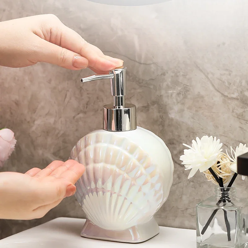400 мл креативная керамическая форма ракушки бутылка для лосьона шампунь розлив