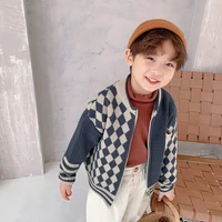 boys and girls wear 2022 spring new korean version of all match zipper knitted long sleeved cardigan jacket