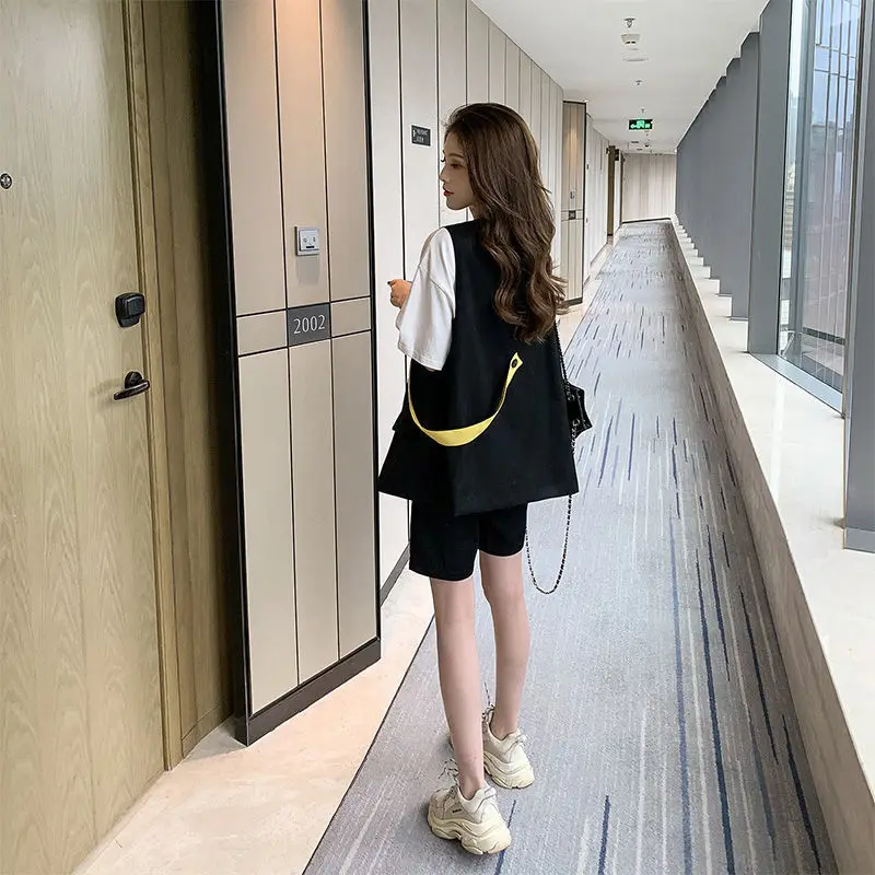 Женские комплекты из 3 предметов простые женские крутые футболки с коротким