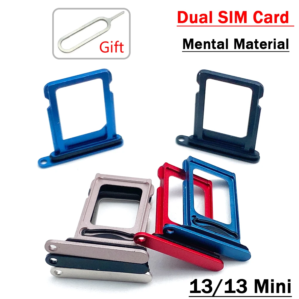 

10Pcs/lots For IPhone 13 / 13 Mini Original Mental Dual Sim Card Tray Slot Holder Adapter Slot Replacement Parts