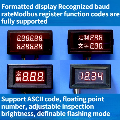 

Dual 6-digit 2*3-digit 4-digit Modbus Digital Tube RS485 Meter Serial Port LED Display PLC Text Module