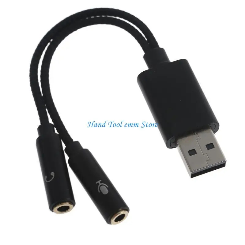 Фото H37F Звуковая карта USB 3,5 мм Aux Аудио адаптер «папа» на 2 «мама» адаптер стереоразъема №1