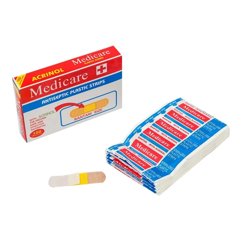 

100Pcs First Aid Wound Dressing Elastic Adhesive Bandage Patch Sticker Non-woven Fabrics Hemostasis Band Aid Sticking Plaster