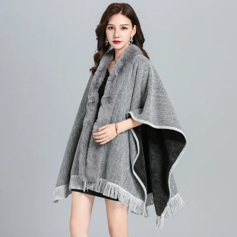 Fur Luxury Party Wedding Wear Elegent Lady  Coats Veste Femme Jackets Faux Fur Coat for Women Sleeveless Fur Shawl Spliced