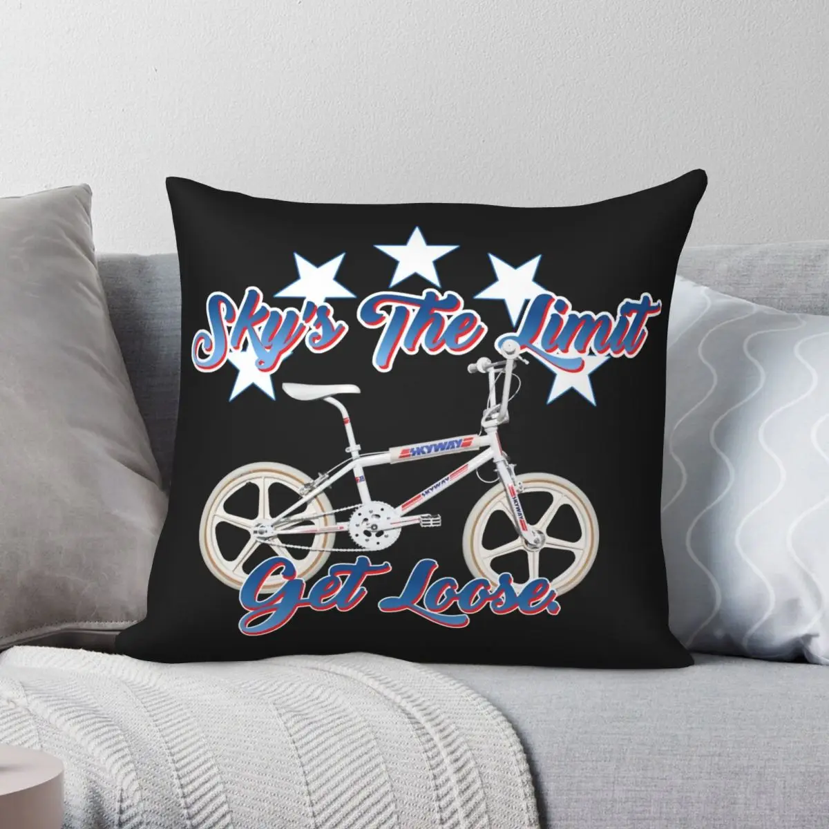 

Bmx Get Loose Skyway Ta Square Pillowcase Polyester Linen Velvet Pattern Zip Decor Throw Pillow Case Room Cushion Cover 18"