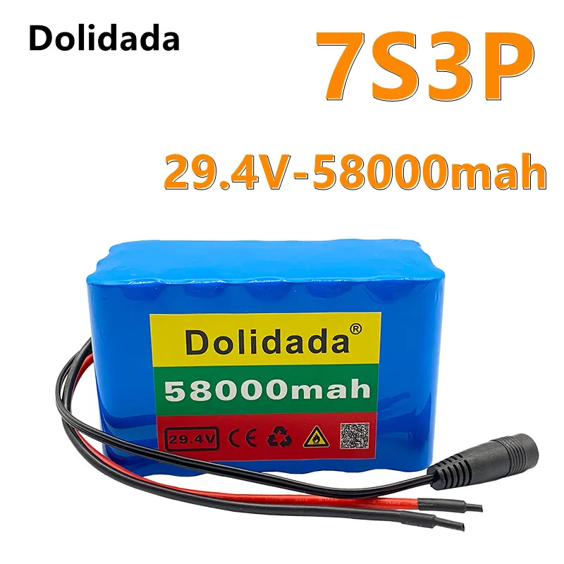 

Аккумулятор Dolidada 7S3P 18650, литиевый аккумулятор 29,4 в, 58000 мАч