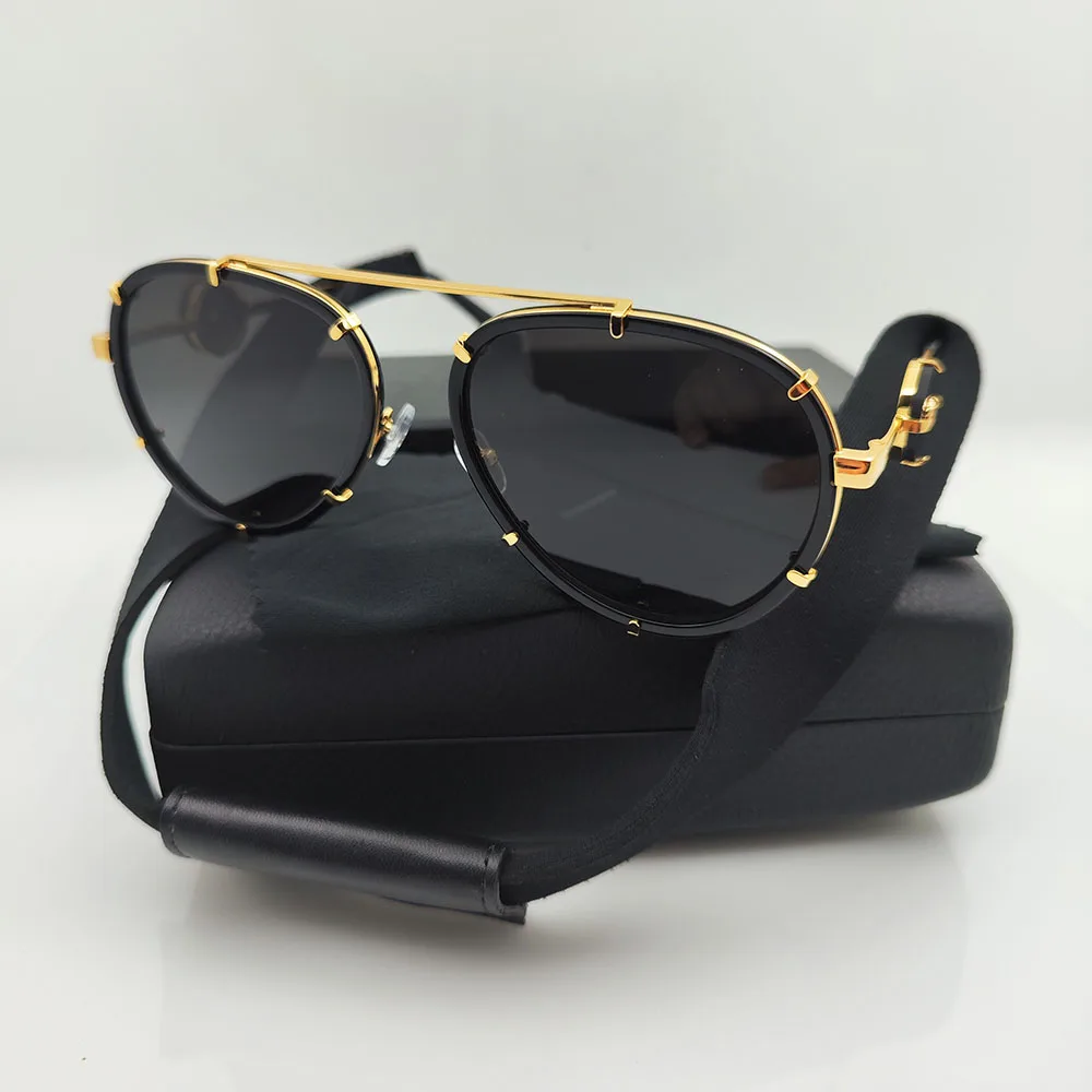 

Acetate Alloy Chain Oval Sunglasses For Women Black Vintage Brand Designer Fashion Summer Girls Female For Sun Glasses UV400