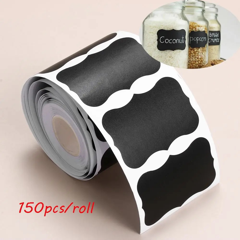 

150pcs/roll Kitchen Jam Jar Chalkboard Spice Marker Pen Labels Stickers Bottle Tags Blackboard Label