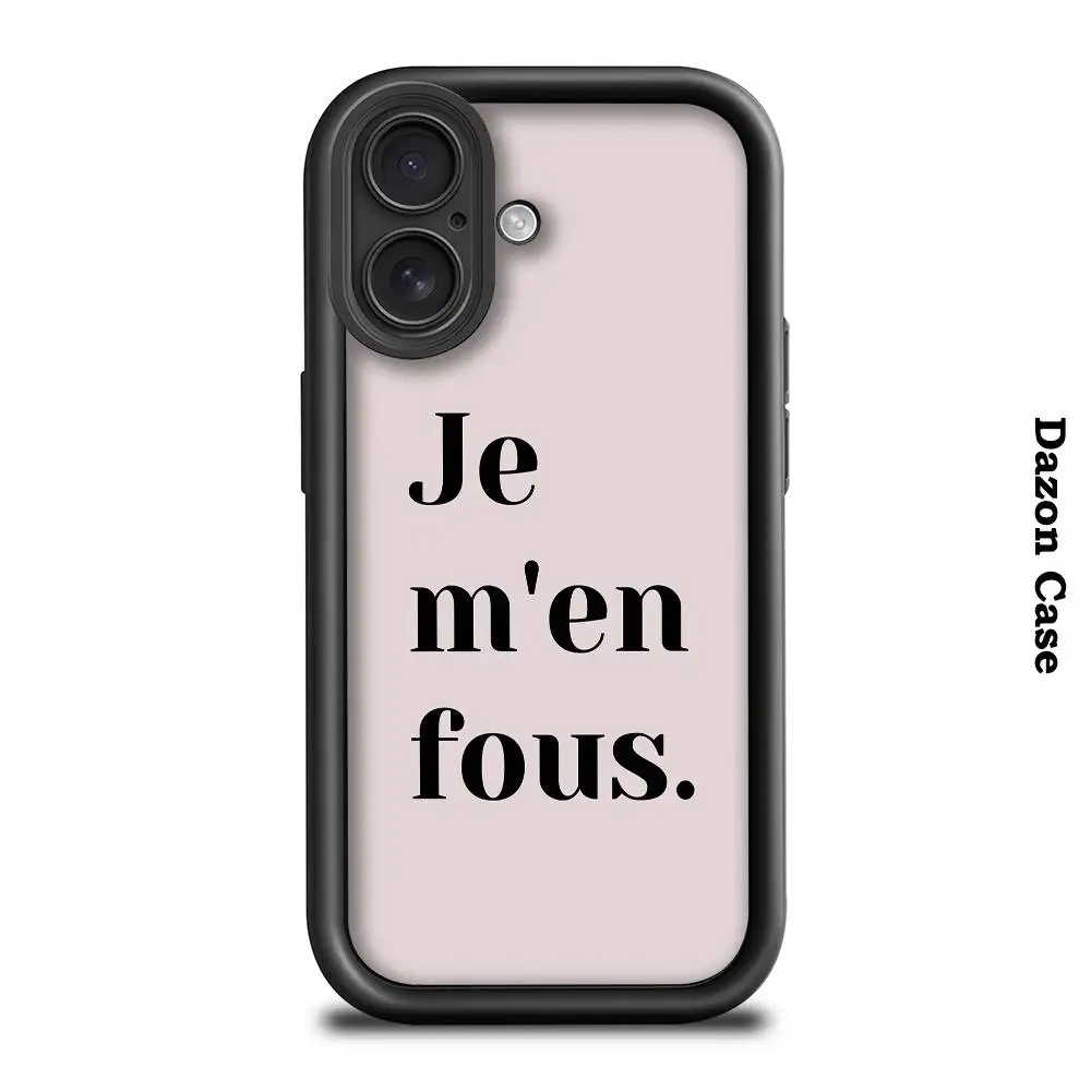 Фото Чехол для телефона Je M'en Fous с французской цитатой, чехол для телефона для Iphone 17, Air 16, 15, 14, 13, 12, 11 Pro Max, чехол из ТПУ для ПК №4