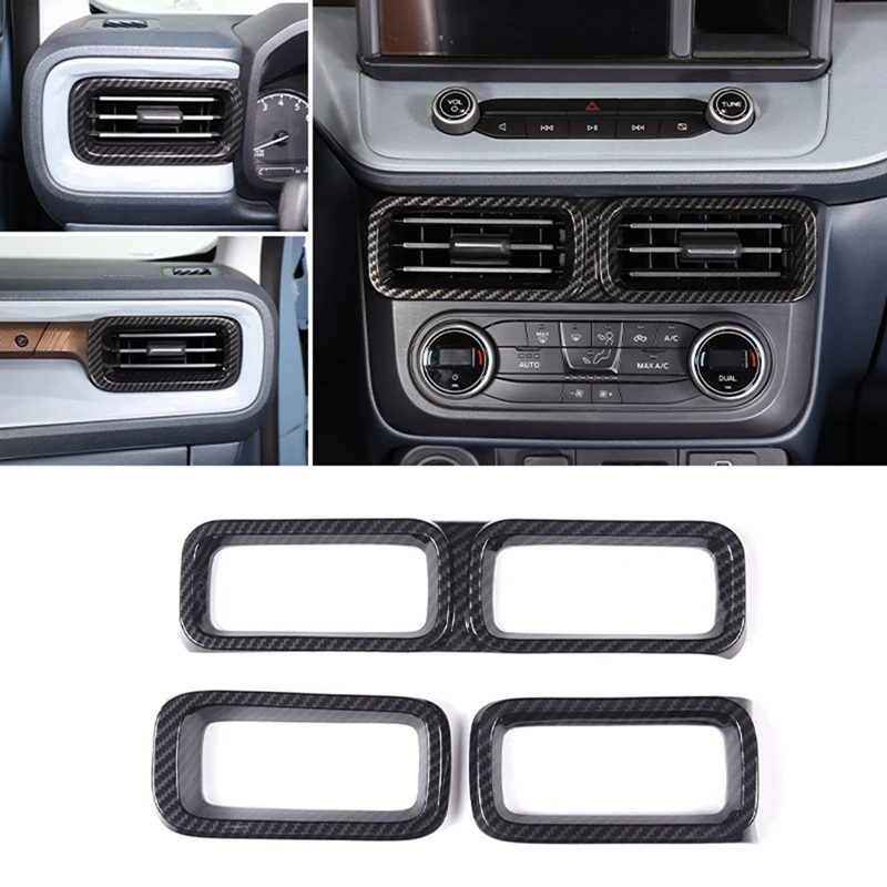 

Car Center Control Air Vent Outlet Frame Cover Trim Sticker For Ford Maverick 2022 2023 Accessories - ABS Carbon Fiber