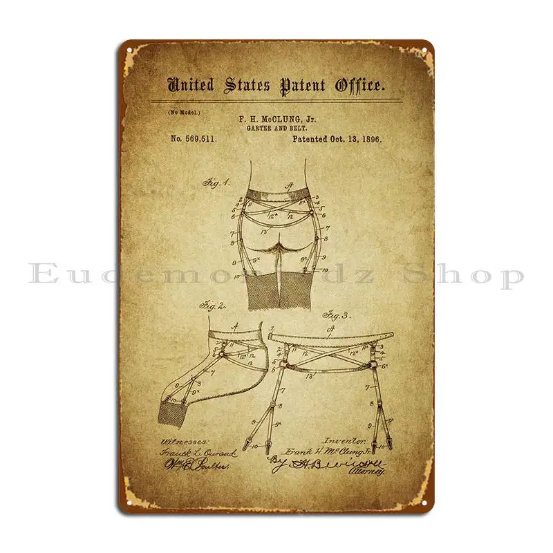 

Garter Belt Patent Metal Plaque Poster Club Bar Pub Create Design Cinema Tin Sign Poster