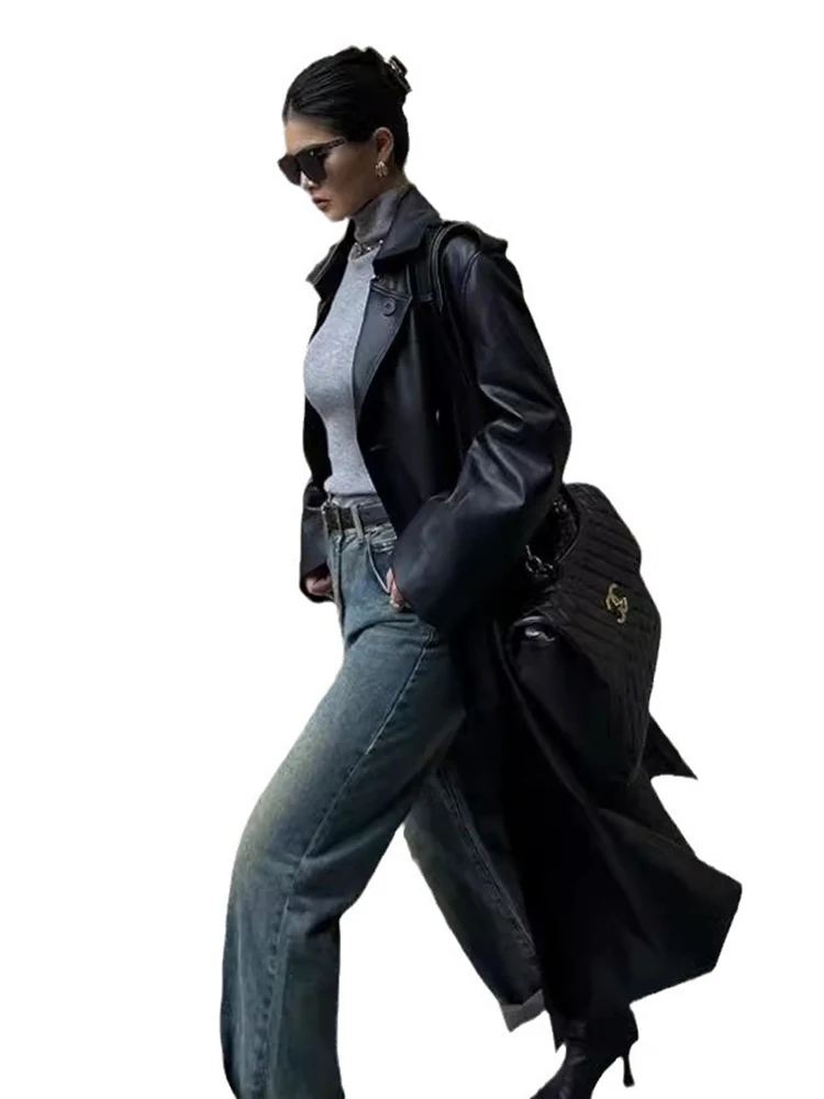 BZVW уличная ветровка женская двубортная куртка с лацканами и поясом со сборкой на