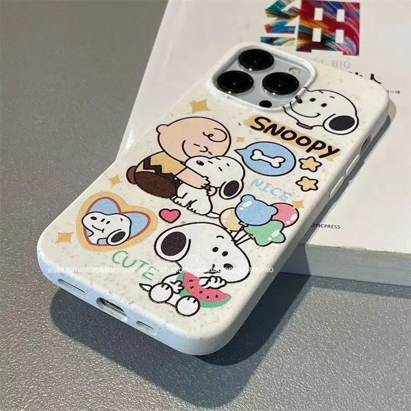 

Kawaii Sanrio Phone Case Snoopys Accessories Cute Anime Iphone14Promax 13 12 Xsmax Xr Silicone Shell Fall Prevention Girls Gift