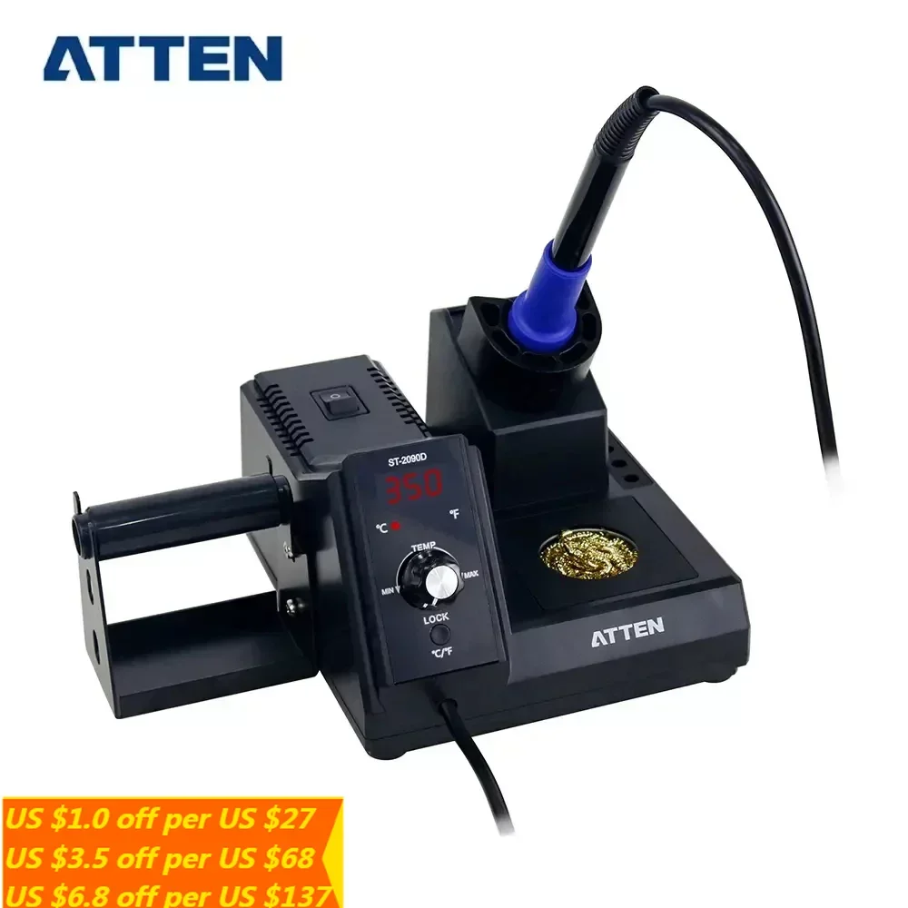 

Digital Thermostatic 80W ATTEN ST-2090D Lead-free Original Digital Soldering Station 220V EU Plug /110V US Plug