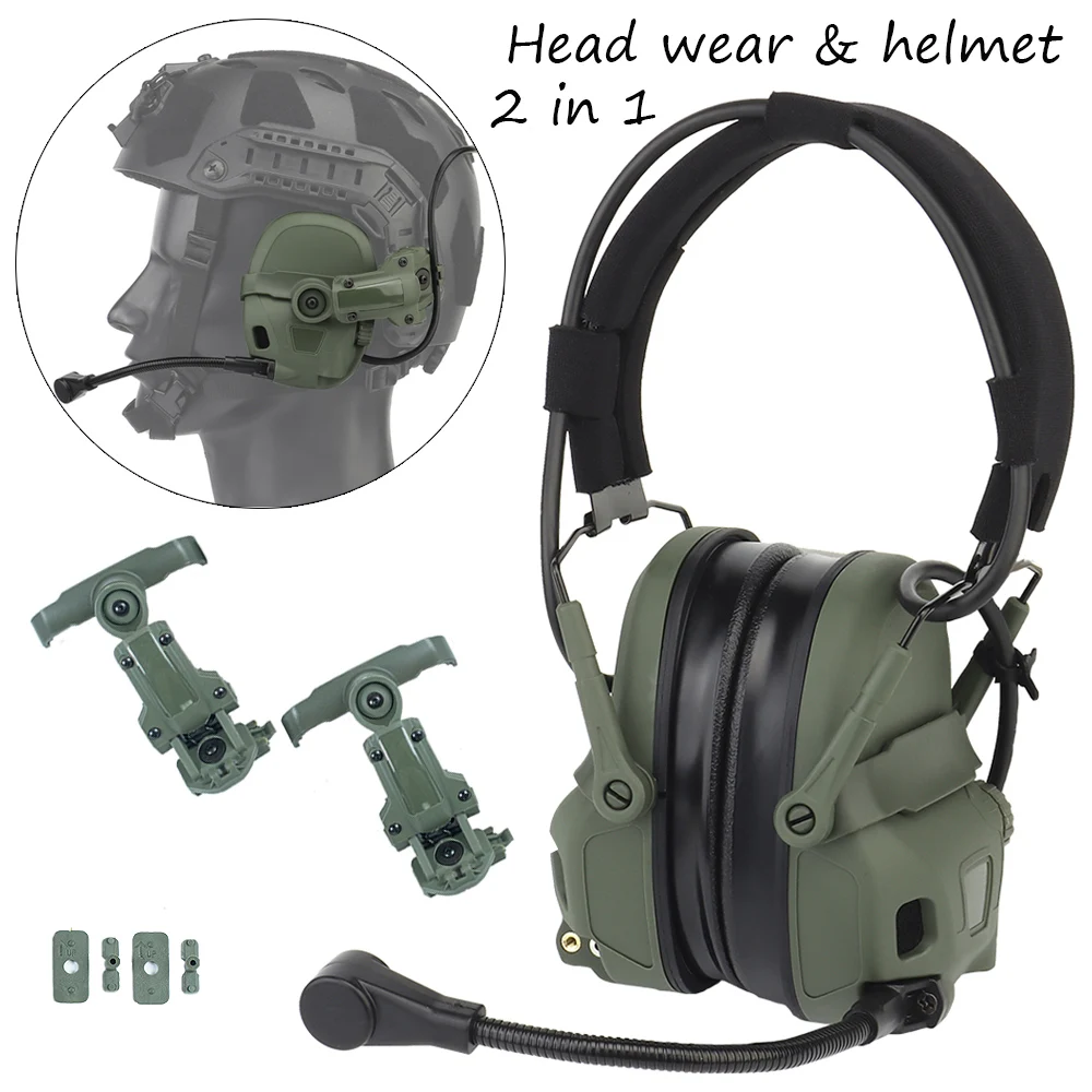 GEN 6 Tactical Headset Non-picking Noise-Cancelling Headset for Helmet Head Mounted 2 in 1 OPS Core ARC and Team Wendy M-LOK