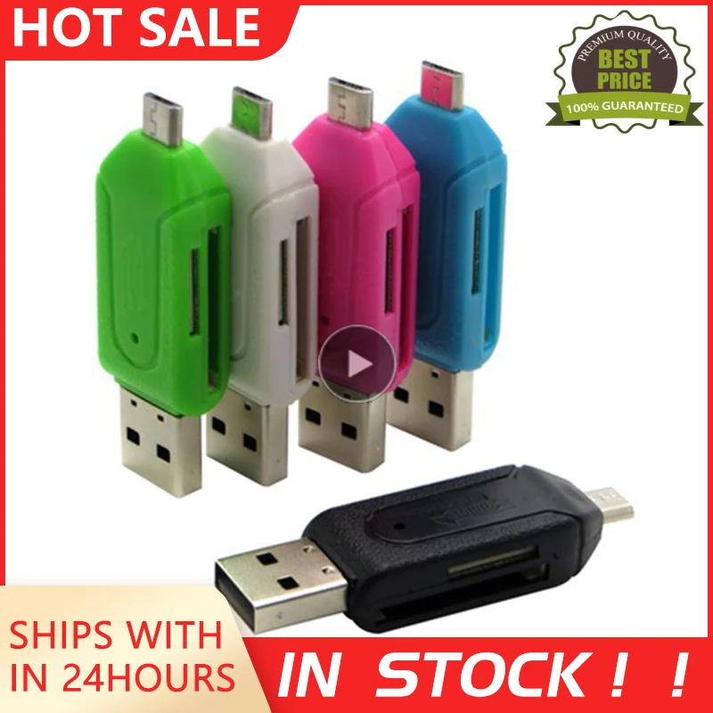 

NEW Micro USB & USB 2 In 1 OTG Card Reader High-speed USB2.0 Universal OTG TF/SD For Android Computer Extension Headers Backup