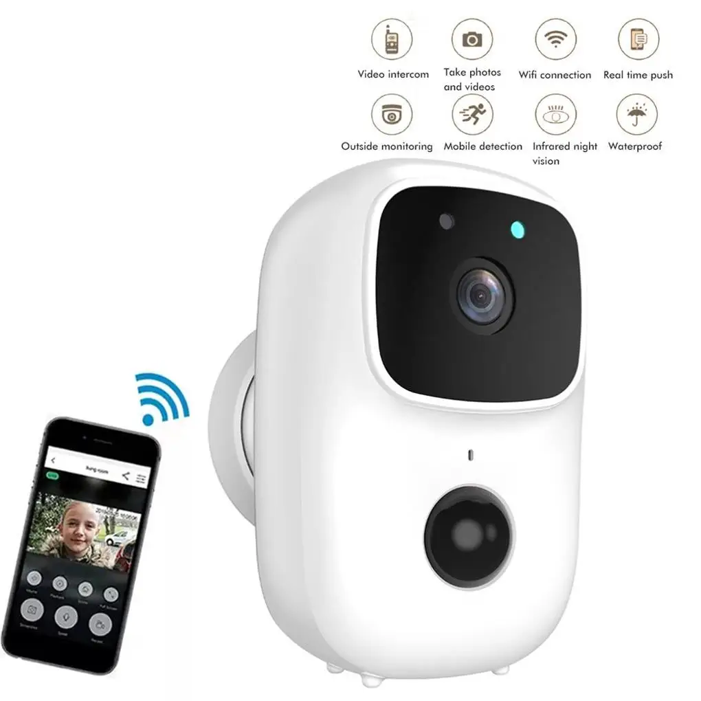 

Monitor Wall Mounted Camera Wireless Smart WiFi Home Mobile Tool Supervisory Control Long-distance Assistant Day-time 170°