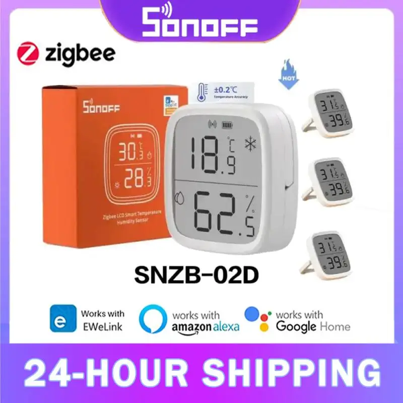 Умный датчик температуры и влажности SONOFF SNZB-02D/SNZB-02P Zigbee для ZBBrige-P через EWeLink Alexa Google