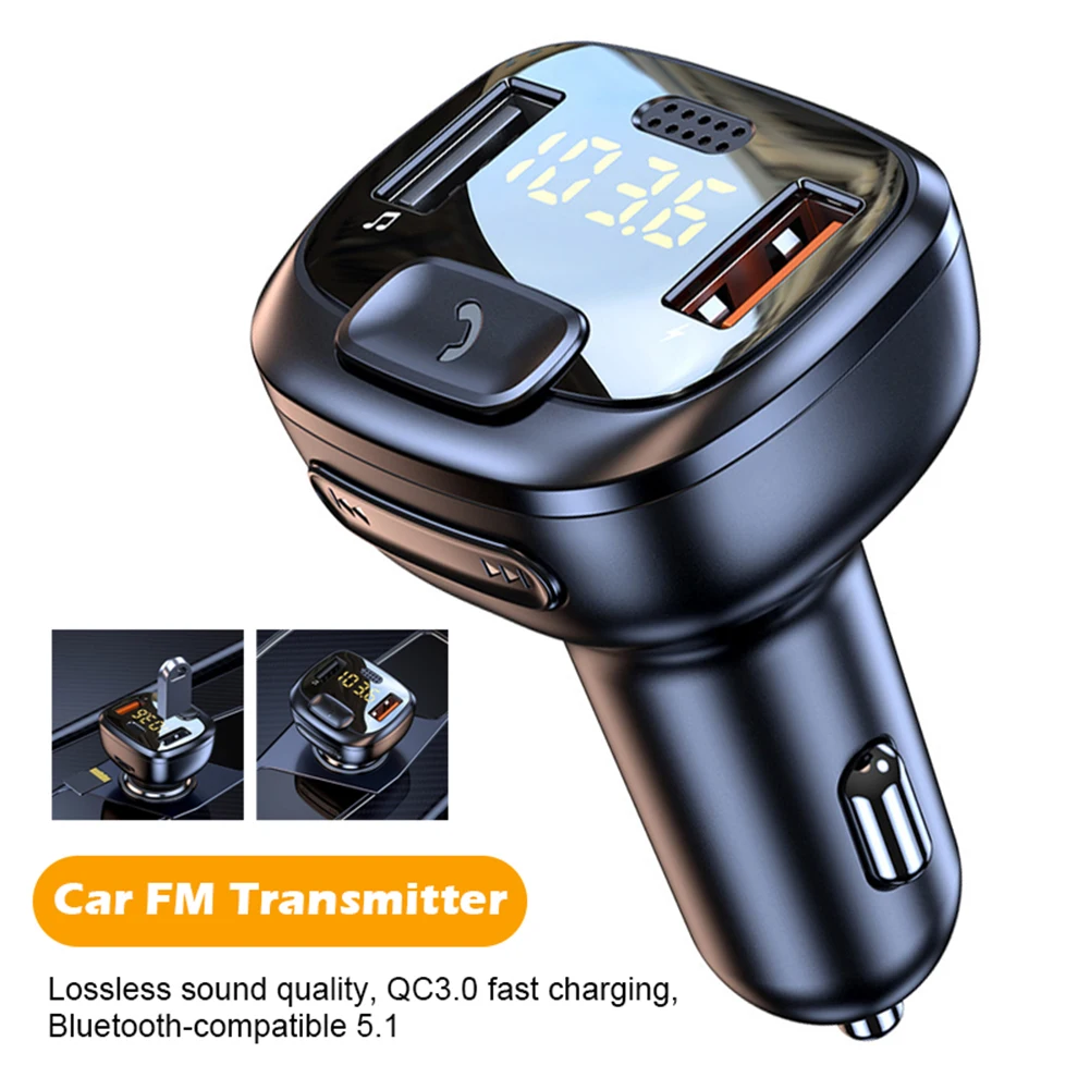 

FM-трансмиттер автомобильный с поддержкой Bluetooth, 2 USB-порта