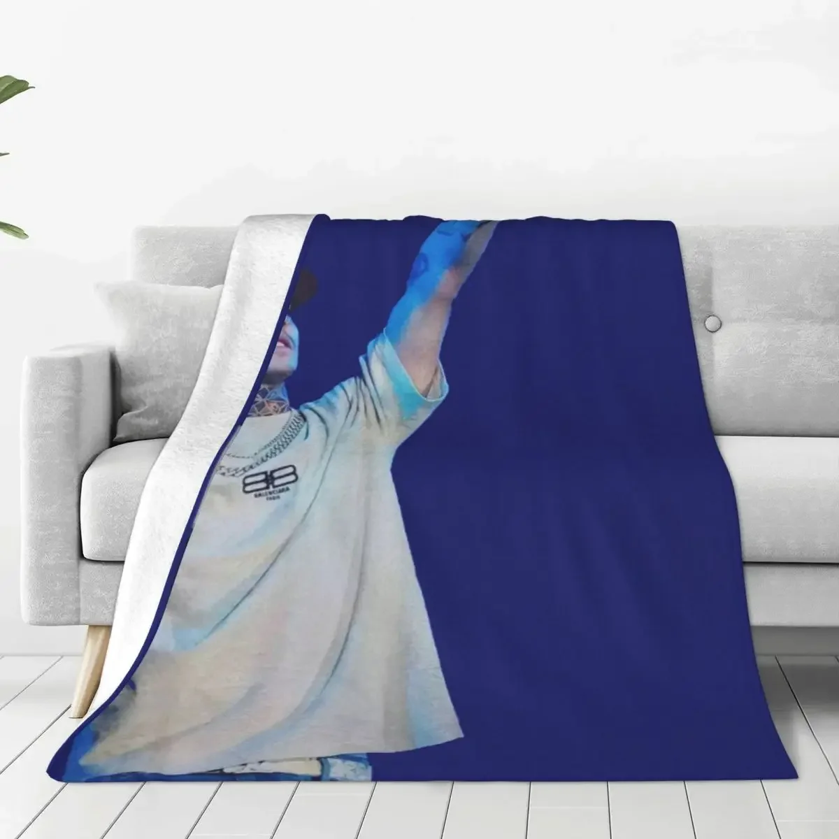 N-natanael Canos Качественное Фланелевое Одеяло Супер Мягкое Синее Постельное Белье С