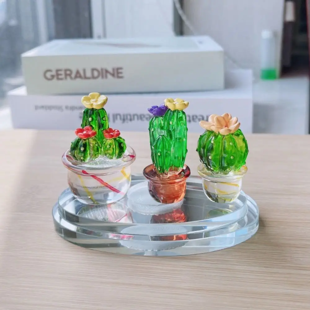

Easy Use Cactus Sculpture Creative Resin Not Fade Simulation Plant Handmade Resin Craft Computer