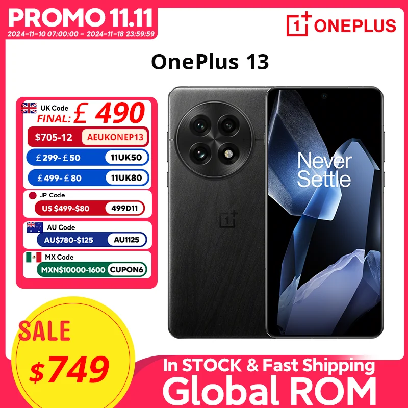 Все новые OnePlus 13 Snapdragon 8 Elite Камера Hasselblad 6 82 дюйма 2K AMOLED-дисплей Аккумулятор 6000 мАч