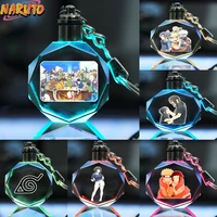 naruto anime figures naruto sasuke kakashi itachi crystal keychain bag keyring charm accessories kids toys birthday gifts