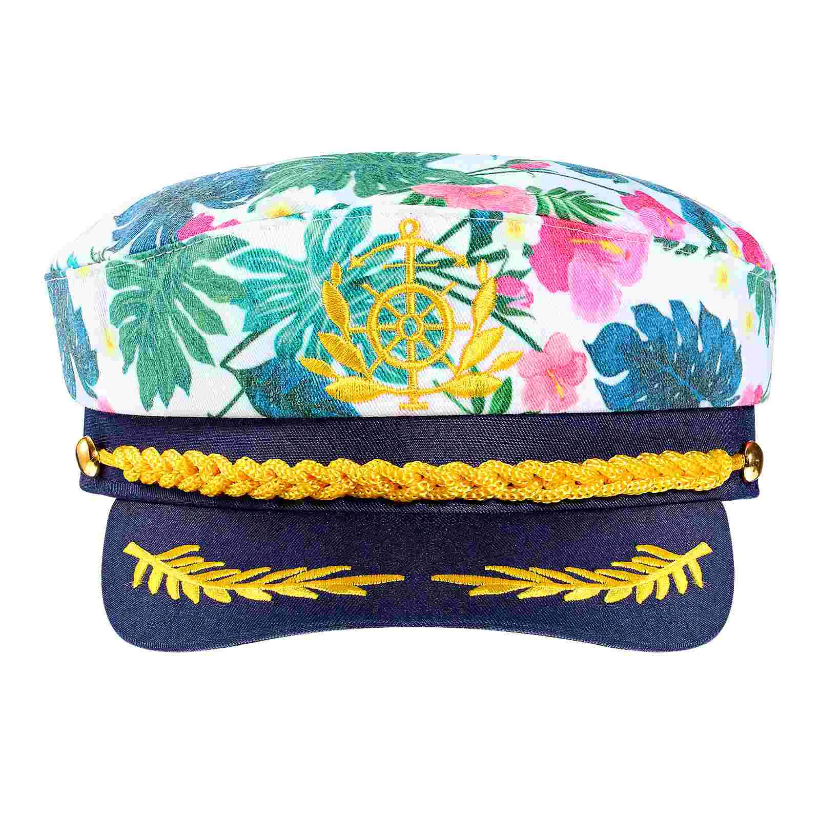 

Embroidered Captain Hat Adjustable Caps Embroidery Sailor Nautical Party