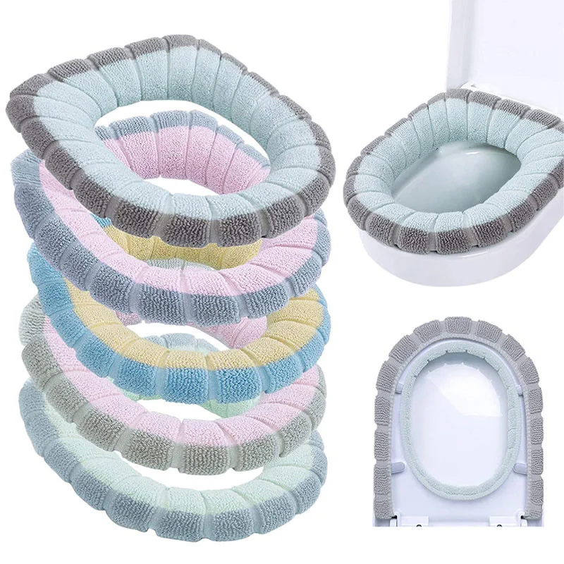 

Winter Warm Toilet Seat Cover Mat Soft Warmer Washable Bathroom Toilet Pad Cushion Seat Case Toilet Lid Cover Accessories