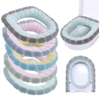 winter warm toilet seat cover mat soft warmer washable bathroom toilet pad cushion seat case toilet lid cover accessories