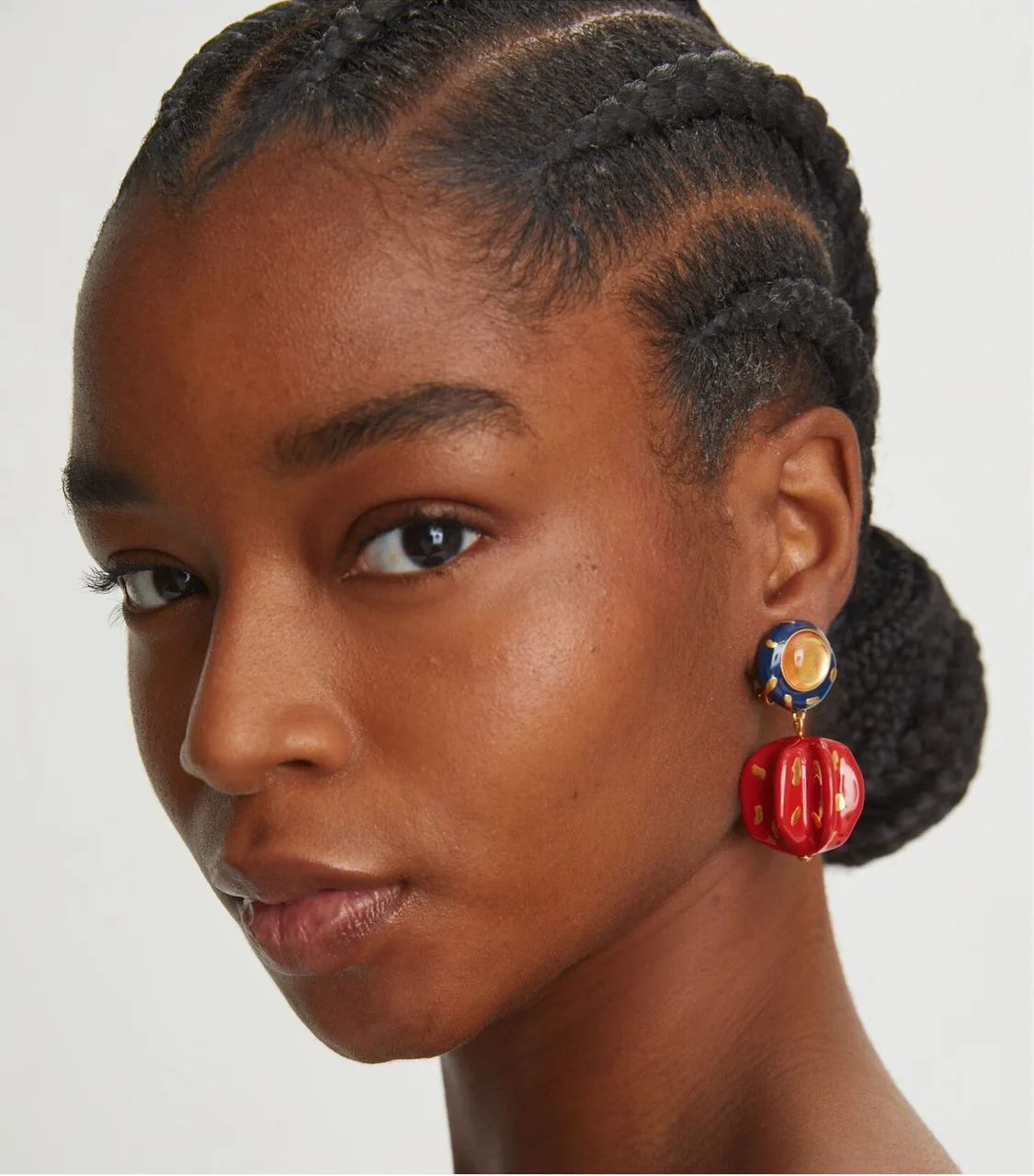 

Small Trend Enamel Lantern Pendant Colorful Earrings Ear Clips