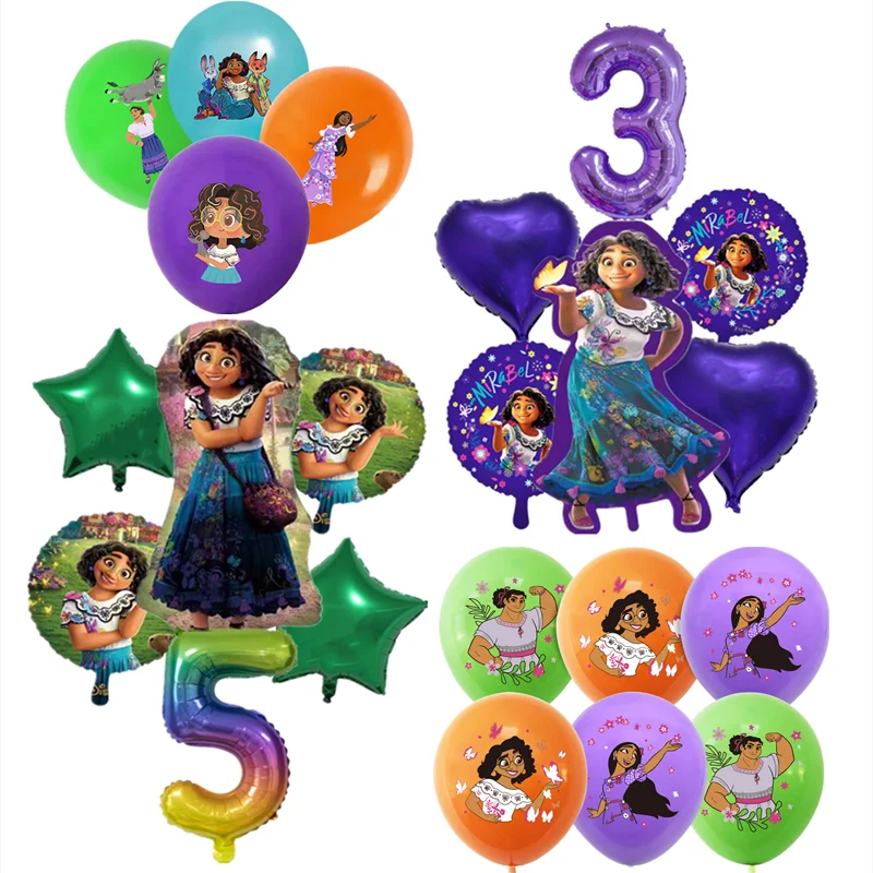 32inch Disney Birthday Balloons Cartoon Encanto Mirabel Figures Foil Latex Inflatable Kids Party Decoration Toys Gifts - купить по
