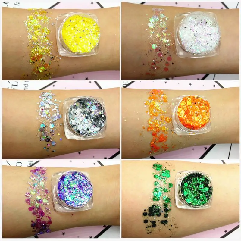 19 Colors Diamond Sequins Eyeshadow Lasting Shimmer Glitter Mermaid Sequins Nail Glitter Gel Highlighter Makeup Party Cosmetics images - 6