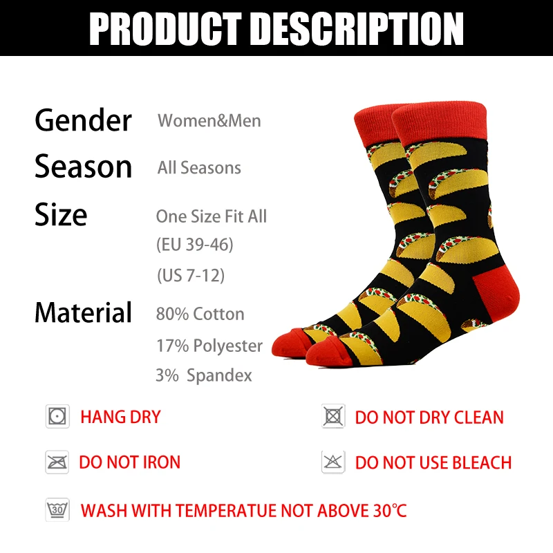 Мужские хлопковые Новые забавные носки с принтом милые красочные Мультяшные