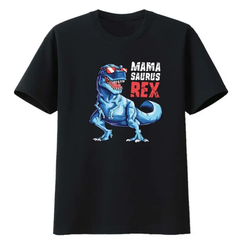 

Mama Saurus Rex Dinosaur Cotton T-shirts Cartoon Fashion Dinosaur Style Graphic Tshirts for Men Hipster Camiseta Hombre Creative
