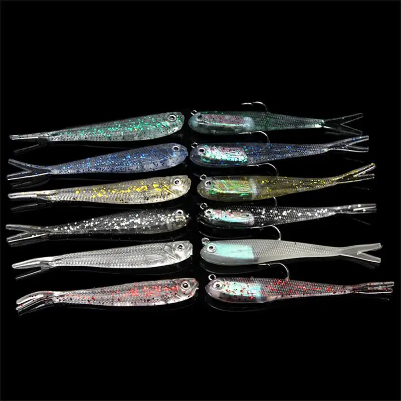 

7.6cm/6g Fishing Bait Lures Luya Fish Bait Lead Fish Small Gray Fish With Hook Soft Fish Bionic Bait Fake Bait Fishing Supplies