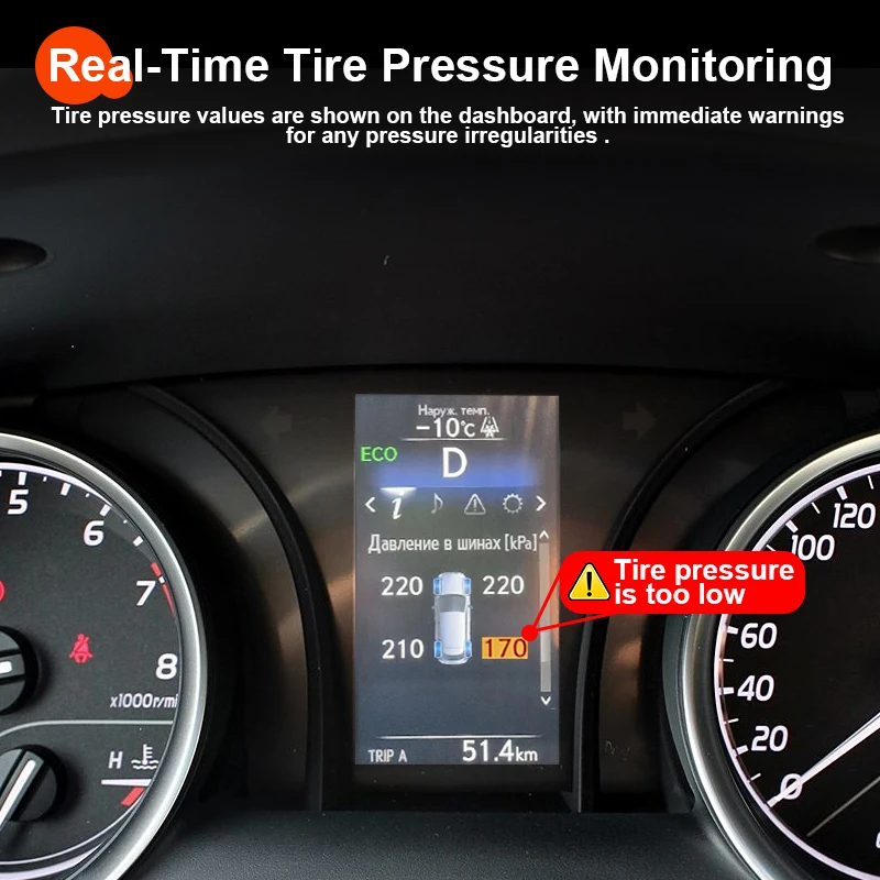 Фото Для Toyota Camry 2018-2023 TPMS цифровой ЖК-дисплей для шин, автоматическая охранная сигнализация, система контроля давления в шинах Camry 2019 2020 2021 №3