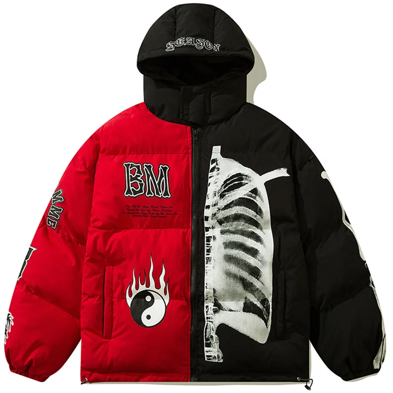 

Куртка мужская зимняя в стиле хип-хоп, с капюшоном и надписью